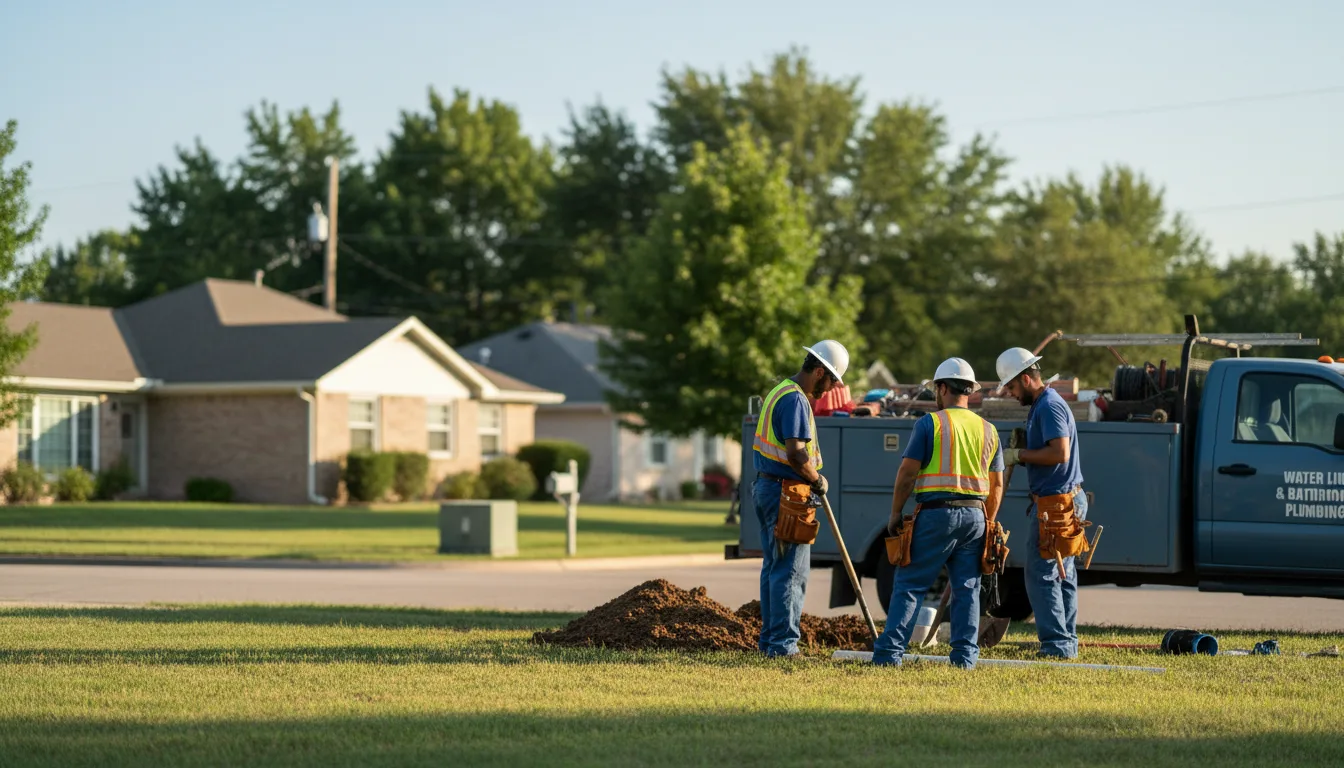 Residential water line and bathroom plumbing service in Saxonburg, PA